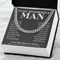 To My Wonderful Man, I Choose You, I Love You Forever & Always, Gift for Husband, Cuban Link Chain Necklace, Gifts For Men, Men Necklace Jewelry For Birthday Christmas Valentines Day, Gifts For Him