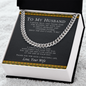 To My Husband Love Your Wife, Husband Necklace from Wife, Necklace for Boyfriend, Mens Cuban Chain Necklace for Fiance, Men Necklaces for Him, Gifts for Men, Birthday Gifts for Boyfriend Husband, Jewelry For Birthday Christmas Valentines Day