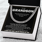 To My Grandson Cuban Chain Necklace, Gift For Grandson, Grandson Gifts From Grandparents, Grandson Gifts From Grandpa, Grandson Birthday Cards For Men, Grandson Christmas Gift From Grandfather, Gifts From Grandma
