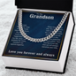 To Our Grandson Gift Cuban Link Chain, Grandson Gift from Grandma or Grandpa, Grandparents to Grandson Gifts, Grandson Christmas Gift Ideas, Birthday Gifts From Grandmother