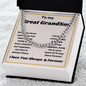 To My Great Grandson I Love You Always & Forever, Make Your Grandson Feel Special with These Thoughtful Gifts from Grandma or Grandpa, Jewelry Card for Him, Best Birthday, Christmas Gift Idea for Grandson From Grandmother or Grandparents