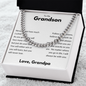 To My Grandson Cuban Chain Necklace, Gift For Grandson, Grandson Gifts From Grandparents, Grandson Gifts From Grandpa, Grandson Birthday Cards For Men, Grandson Christmas Gift From Grandfather