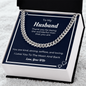 To My Husband, I Love You To The Moon And Back, Cuban Link Chain, Anniversary Gift for Husband, Boyfriend, for Fiancé, Valentine's Day for Him Christmas Wedding Day, Gifts For Him Husband from Wife, Gift for Man, Men's Gift