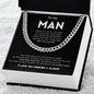 To My Husband Necklace With Message Card, Anniversary Gift for Husband, for Boyfriend, for Fiancé, Valentine's Day for Him, Birthday Christmas Jewelry for Men, Cuban Link Chain for Men, Fathers Day Gifts for Him Dad Son Grandpa Step Dad Uncle