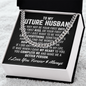 To My Future Husband Necklace With Message Card, Love Your Wife, Christmas Anniversary Birthday Jewelry for Dad Son Brother Boyfriend Husband, Romantic Gift, Unique Husband Gifts