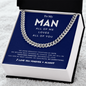 To My Man All Of Me Loves All Of You, I Love You Forever + Always, Better Person, Cuban Link Chain, Anniversary Gift for Husband, Boyfriend, for Fiancé, Valentine's Day for Him Christmas Wedding Day, Chain For Him Husband from Wife