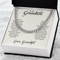 Grandson Birthday Gifts From Grandpa, To My Grandson Necklace From Grandparents, Cuban Link Chain with Message Card and Gift Box, Grandparents to Grandson Gifts, Grandson Christmas Gift Ideas, Birthday Gifts From Grandfather