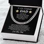 To My Wonderful Dad, First Man I Ever Loved, Cuban Link Chain Gift For Father, Dad, Pops, Daddy, Step Dad, Necklace Cuban For Dad Fathers Day Christmas Birthday, Necklace Gifts For Dad