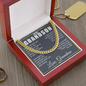 To My Grandson Necklace From Grandma Cuban Chain With Message Card And Gift Box, Grandson Gifts From Grandma, Grandson Birthday, Christmas Gifts From Grandmother Present For Grandson From Grandparents