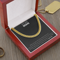 To My Man Necklace, Husband Boyfriend Gift, Anniversary Gift for Husband, for Boyfriend, for Fiancé, Valentine's Day for Him, Birthday Christmas Jewelry for Men, Cuban Link Chain for Men