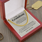 To My Grandson Necklace Birthday Gifts From Grandma Present For Grandson From Grandmother To My Grandson Necklace From Grandparents Cuban Link Chain with Message Card and Gift Box