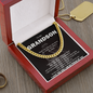 To My Grandson Cuban Chain Necklace, Gift For Grandson, Grandson Gifts From Grandparents, Grandson Gifts From Grandpa, Grandson Birthday Cards For Men, Grandson Christmas Gift From Grandfather
