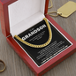 To My Grandson Cuban Chain Necklace, Gift For Grandson, Grandson Gifts From Grandparents, Grandson Gifts From Grandpa, Grandson Birthday Cards For Men, Grandson Christmas Gift From Grandfather, Gifts From Grandma