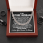 To My Future Husband Necklace With Message Card, Love Your Wife, Christmas Anniversary Birthday Jewelry for Dad Son Brother Boyfriend Husband, Romantic Gift, Unique Husband Gifts