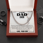 To The Best Dad Ever Necklace Love Your Son, Jewelry For Daddy From Son, Papa Necklace For Fathers Day, Dad Necklace For Men, Necklace Cuban For Dad Father's Day Christmas Birthday, Gifts For Dad