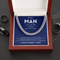 To My Man All Of Me Loves All Of You, I Love You Forever + Always, Better Person, Cuban Link Chain, Anniversary Gift for Husband, Boyfriend, for Fiancé, Valentine's Day for Him Christmas Wedding Day, Chain For Him Husband from Wife