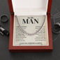 To My Man I Love You Forever & Always, I Believe That God Sent You, Cuban Link Chain Necklace, Gifts For Men, Men Necklace Jewelry For Birthday Christmas Valentines Day, Gifts For Him