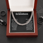 Grandson Necklace From Grandparents, To My Grandson Cuban Link Chain, Grandson Gifts From Grandma or Grandpa, Nana And Grandson Gifts, Graduation Gifts For Grandson, Jewelry Card for Him, Best Birthday, Christmas Gift Idea for Grandson