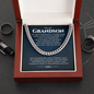 Cuban Link Chain Gift for Grandson, Grandson Necklace Gifts From Grandparents, Birthday Anniversary Jewelry Gifts for Grandson from Grandma or Grandpa, Jewelry Card for Him, Best Birthday, Christmas Gift Idea for Grandson From Grandmother or Grandparents