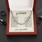 To My Grandson Necklace, Gifts From Grandma, Cuban Link Chain, Jewelry Card for Him, Best Birthday, Christmas Gift Idea for Grandson, Necklace For Grandson From Grandparents, Christmas Gift From Grandmother