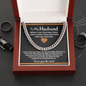 To Husband Cuban Link Chain Necklace With I Love You More Message Card, Meaningful Gift for Him, Romantic Gift for Boyfriend, I Love My Husband, Unique Husband Gifts, Gift For Husband Birthday Christmas Wedding Day, Chain For Him Husband from Wife