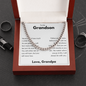 To My Grandson Cuban Chain Necklace, Gift For Grandson, Grandson Gifts From Grandparents, Grandson Gifts From Grandpa, Grandson Birthday Cards For Men, Grandson Christmas Gift From Grandfather
