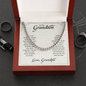 Grandson Birthday Gifts From Grandpa, To My Grandson Necklace From Grandparents, Cuban Link Chain with Message Card and Gift Box, Grandparents to Grandson Gifts, Grandson Christmas Gift Ideas, Birthday Gifts From Grandfather