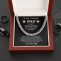 To My Wonderful Dad, First Man I Ever Loved, Cuban Link Chain Gift For Father, Dad, Pops, Daddy, Step Dad, Necklace Cuban For Dad Fathers Day Christmas Birthday, Necklace Gifts For Dad