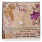 Dear Wife Happy anniversary - Love Your Husband Necklace, Romantic Gift for Wife, White Gold Pendant,  Wife Birthday Gift, Anniversary Gift For Wife from Husband, Necklace with love message for wife
