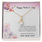 Happy Mother's Day Present for Mom, Floral Birthday Gift Card Necklace From Daughter Son, Best Mom Ever Jewelry for Her Mommy Christmas 2026