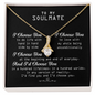To My Soulmate - Alluring Necklace - Best Romantic message card for wife - Anniversary Gift For Wife from Husband - Necklace For Wife From Husband - Birthday gift for Girlfriend - Gift for soulmate