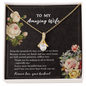 To My Wife Necklace - Valentines Day Gifts for Wife - Wife Birthday Gift - Gift From Husband - Love Knot Necklace - Birthday Present - Holiday  Gift for Wife - Best Gift for Soulmate - Diamond Necklace for Her Birthday Present