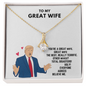 Gift for wife - Anniversary Gift for wife - Elegant Style Clavicle Necklace For Wife Girlfriend Valentine's Day - Love knot Pendant Necklace -  Message Card for wife