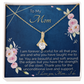 To My Mom Alluring Beauty Necklace Gift for Her Mother, Motivational Card Jewelry for Mommy, Mothers Day Gift Ideas 2026