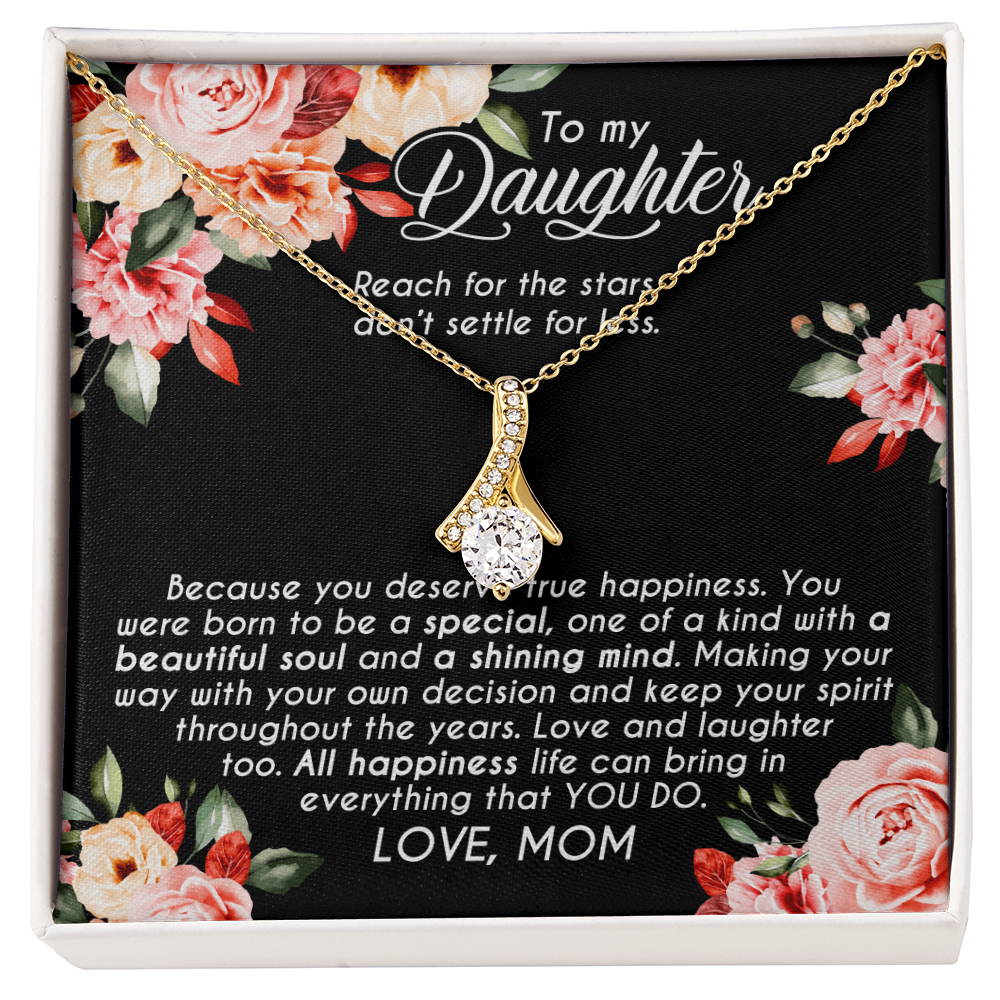 To My Daughter Necklace From Mom With Heartfelt Message & Elegant Box, Gifts For Daughter From Mama, Beautiful Jewelry Gift From Love Mommy On Graduation, Birthday 2026, Wedding, Valentine's Day