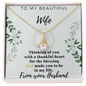 to My Wife Necklace With Message Card - Anniversary Gift for Wife - Couple Necklace Set - Friendship Necklaces - Customize Couple Necklace - Handmade Necklace for Wife