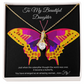 To My Daughter Necklace Gift from Mom, Beautiful Jewelry Box Birthday Graduation Christmas Gift for Daughter, Inspirational Message Card, Elegant Necklaces with Sentimental Message
