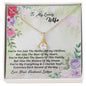 To My Love Wife Necklace - Love your husband lathan - Love Your Husband Lathan - Love knot Pendant Necklace  - Message card for wife