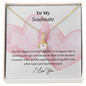 To My Soulmate - I Love You Necklace - To My Wife Necklace From Husband - To My Soulmate Necklace For Women - To My Wife Necklace With Message Card