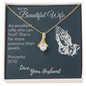 White Gold Name Necklace, 14K Solid Gold Name Pendant, Gold Woman Name Jewelry, For My Beautiful Wife Love Your Husband, Necless for your beloved wife, Neckless Gift for your wife,