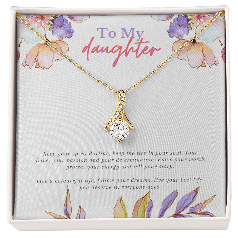 To My Daughter Necklace From Dad With Heartfelt Message & Elegant Box, Gifts For Daughter From Mom, Beautiful Jewelry Gift From Love Daddy Mommy On Graduation, Birthday 2026, Wedding, Valentine's Day