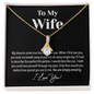 White Gold Name Necklace, 14K Solid Gold Name Pendant, Amazing Wife Love Knot Necklace - I Love You,  Romantic Gift for Wife, White Gold Pendant, Romantic Poet, Classic Gift for Wife,