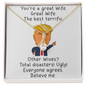 Alluring Beauty Necklace You are a great Wife The Best Terrific, Valentines Day Gifts For Wife, Wife Birthday Gift, Anniversary Gift For Wife from Husband, Personalized Anniversary Gift for Wife, Valentines Day Gift