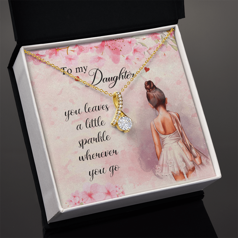 To My Daughter Necklace From Dad With Heartfelt Message & Elegant Box, Gifts For Daughter From Mom, Beautiful Jewelry Gift From Love Daddy Mommy On Graduation, Birthday 2026, Wedding, Valentine's Day