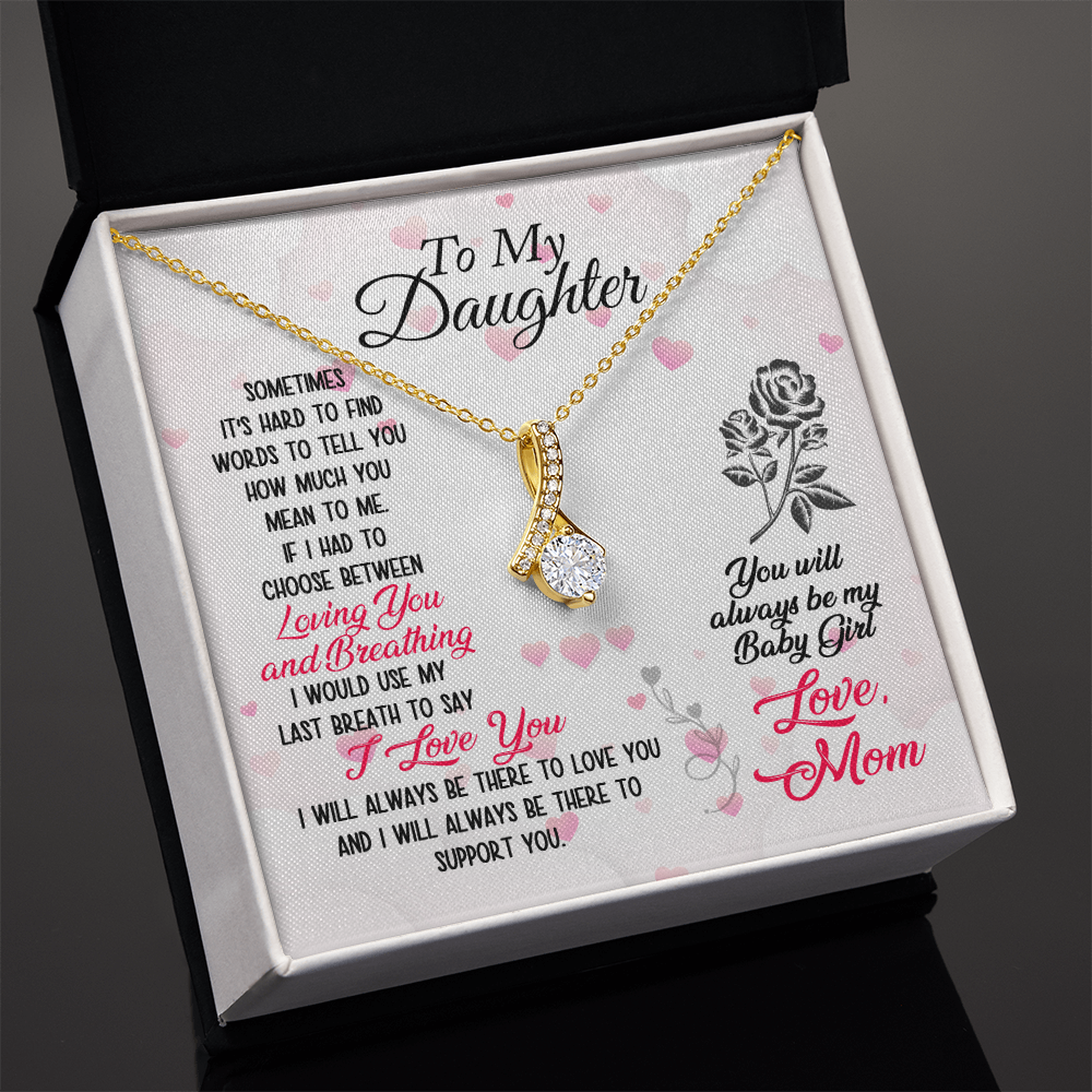 To My Daughter Alluring Beauty Necklace, Birthday Christmas Gift for Daughter, Meaningful Jewelry From Mom Parents