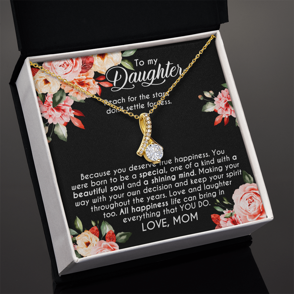 To My Daughter Necklace From Mom With Heartfelt Message & Elegant Box, Gifts For Daughter From Mama, Beautiful Jewelry Gift From Love Mommy On Graduation, Birthday 2026, Wedding, Valentine's Day