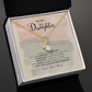To My Daughter Necklace From Best Mom With Heartfelt Message, Daughter Birthday Present From Mama, Jewelry Gifts For Graduation for Her From Mom or Daddy, 14K Pendant Forever Love Necklace