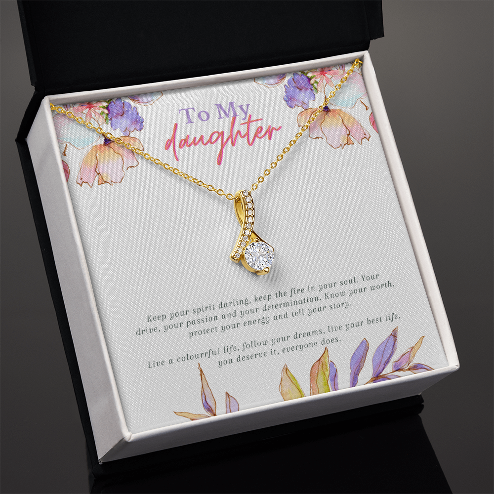 To My Daughter Necklace From Dad With Heartfelt Message & Elegant Box, Gifts For Daughter From Mom, Beautiful Jewelry Gift From Love Daddy Mommy On Graduation, Birthday 2026, Wedding, Valentine's Day
