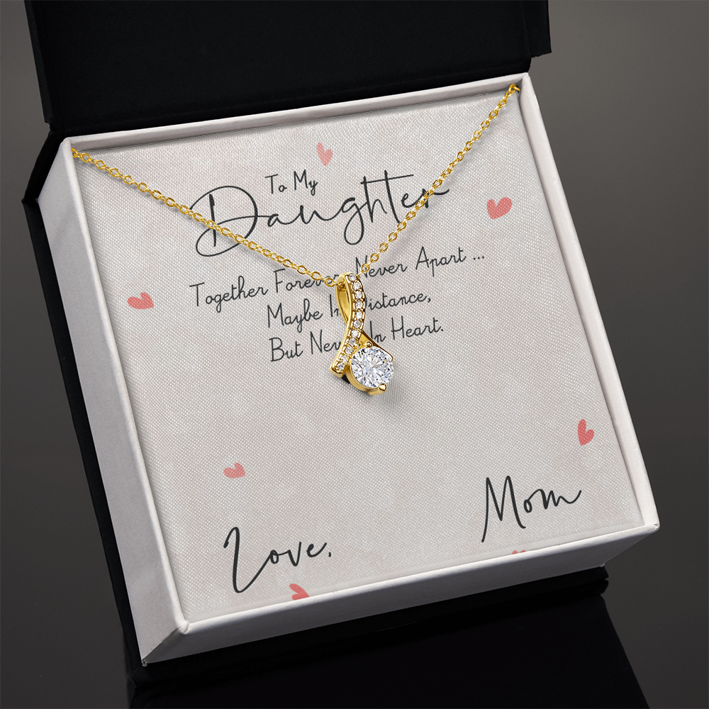 To My Daughter Meaningful Message Card Jewelry Box, Gift for Daughter's Birthday Graduation, Thoughtful for Her from Mom, 2026 Birthday Alluring Beauty Necklace