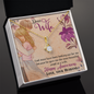 Dear Wife Happy anniversary - Love Your Husband Necklace, Romantic Gift for Wife, White Gold Pendant,  Wife Birthday Gift, Anniversary Gift For Wife from Husband, Necklace with love message for wife